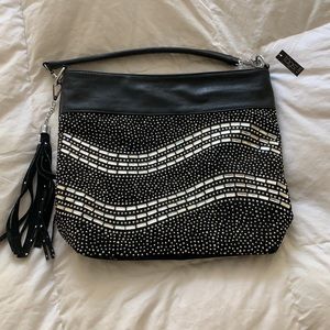 Leather sparkly gemstone bag